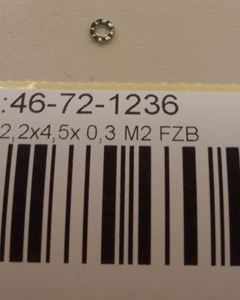 Washer 2,2x4,5x0,3 M2 FZB